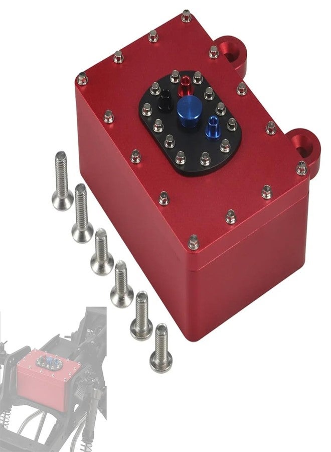 YSKMLOLP RC Crawler Cell Box, SCX10 Receiver Box, 1/10 RC Fuel Cell Receiver Box for 1/8 1/10 RC Rigs Crawler Capra RR10 SCX10 PRO VS4-10 TRX4 TRX6 TF2 D90 CC02(Red) - Image 1